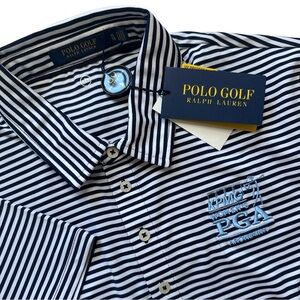 Polo golf Ralph Lauren PGA Tour Women's XL Striped Polo Shirt Short Sleeves UV P